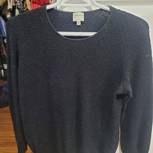 Armani Collezioni Black Knit Crewneck Sweater